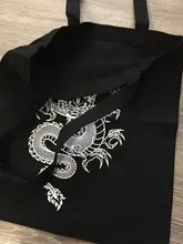 Bolso de lona con estampado de dragón para mujer, bolsa de gran capacidad estilo gótico Punk Harajuku, bolso de hombro clásico