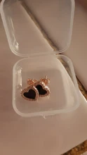 Earrings Heart Zircon-Stone Fashion Jewelry Rose-Gold Bling Cute Korean Women for Gift