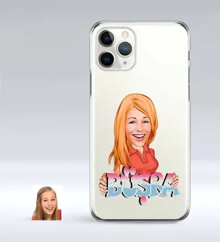 

Personalized Women 'S Is Caricature of iPhone 11 Pro Slim Transparent Silicone Phone Kapağı-1