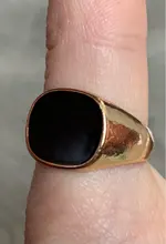 Anillo Vintage para hombre, anillos de esmalte, Punk, clásico, negro, piedras negras de imitación, anillo esmaltado