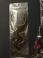 Destacar de la onda del cuerpo de mechones con cierre P4/27 Ombre 30 pulgadas de la onda del cuerpo 3 4 mechones con HD de cierre de encaje marrón extensiones de cabello humano mechones