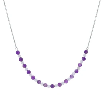 

Silver necklace with amethyst and moonstones sunlight sample 925