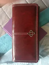 Cartera de piel de aceite de cera para mujer, bolso de mano largo de cuero, tarjetero, novedad de 2020