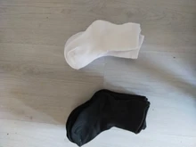 Lote de 5 pares de calcetines blancos puros para niños y niñas, de algodón suave, sueltos y cómodos, color blanco y negro