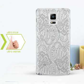 

Personalized Custom Samsung Galaxy Note 4 Slim Clear Silicone Phone Cover (Lace Temalı-3)