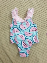 Bañadores para niñas pequeñas, traje de Bikini con dibujo de frutas, volantes, ropa de playa, traje de baño de una pieza con flores