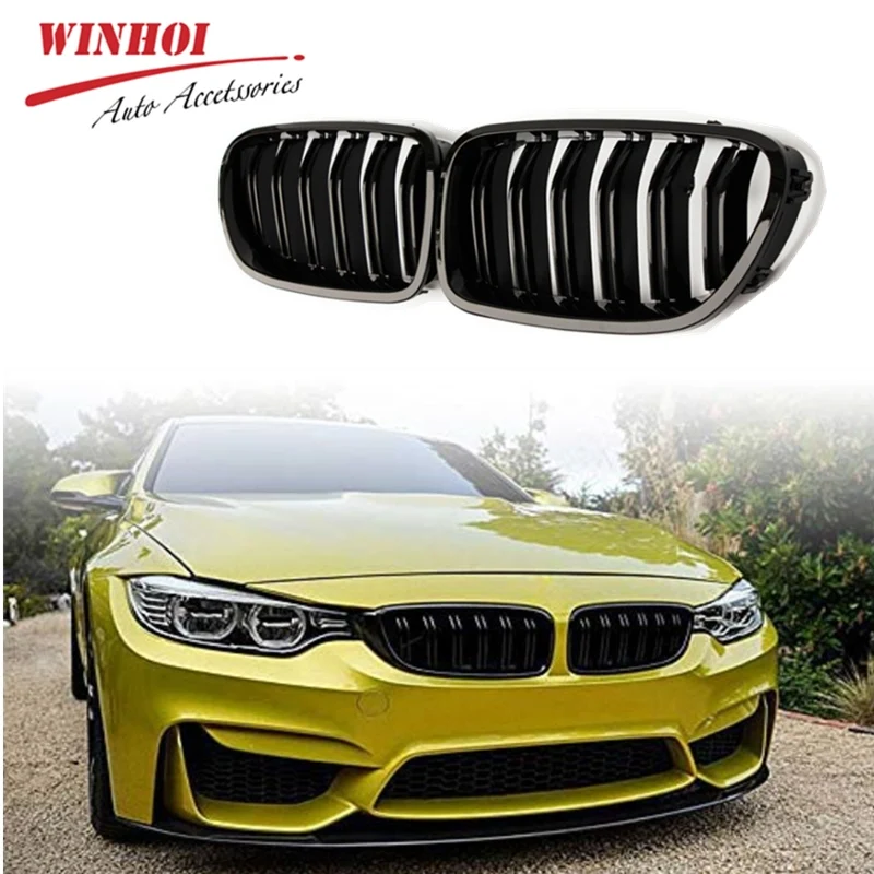 cheap Racing Grills Matte Gloss Black for BMW 5 Series F10 F18 2010 2016 ABS+Paint Car Front Racing Grille Modification Kidney Grill