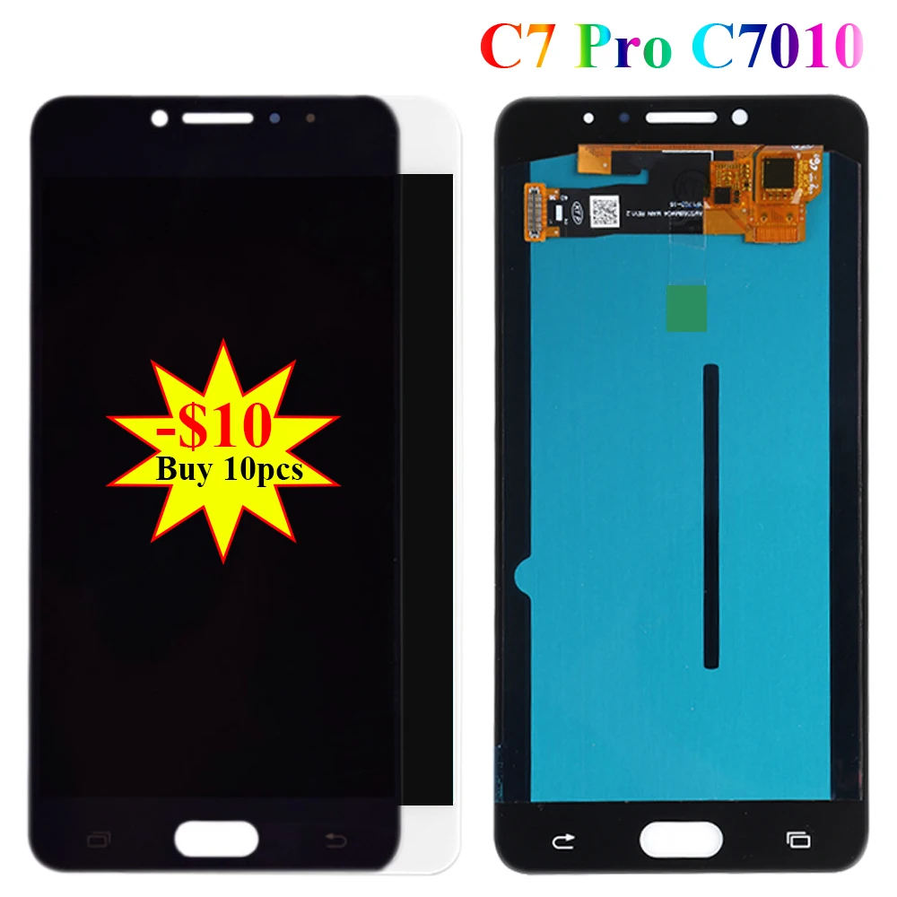 Супер AMOLED ЖК экран для Samsung Galaxy C7 Pro C7010 дисплей сенсорный Pantalla дигитайзер сборка