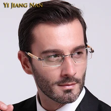 Pure Titanium Glasses Frame Men Bamboo Wood Temple Quality IP Plating lunette de vue homme Eyewear Prescription