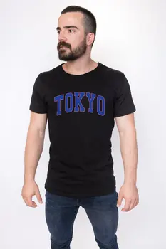

Angemiel Wear Blue Color Tokyo Cotton Black Male T-Shirt