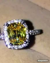 De Lujo mujer chica de cristal anillo de piedra de circonia cúbica bohemios plata Color blanco rosa amarillo anillo promesa anillos de compromiso para las mujeres