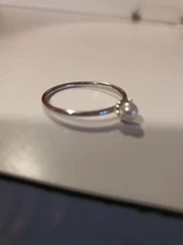 ZHOUYANG-Anillo delicado delgado de estilo minimalista con una mini perla, joyería fina, color amarillo claro dorado