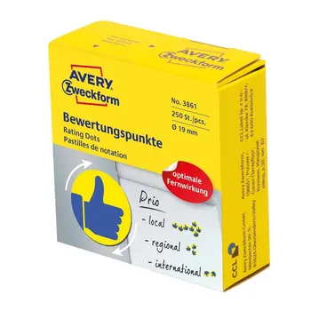 

Labels-points Avery zweckform in dispenser, smiley, D 19mm, 250 Shtu