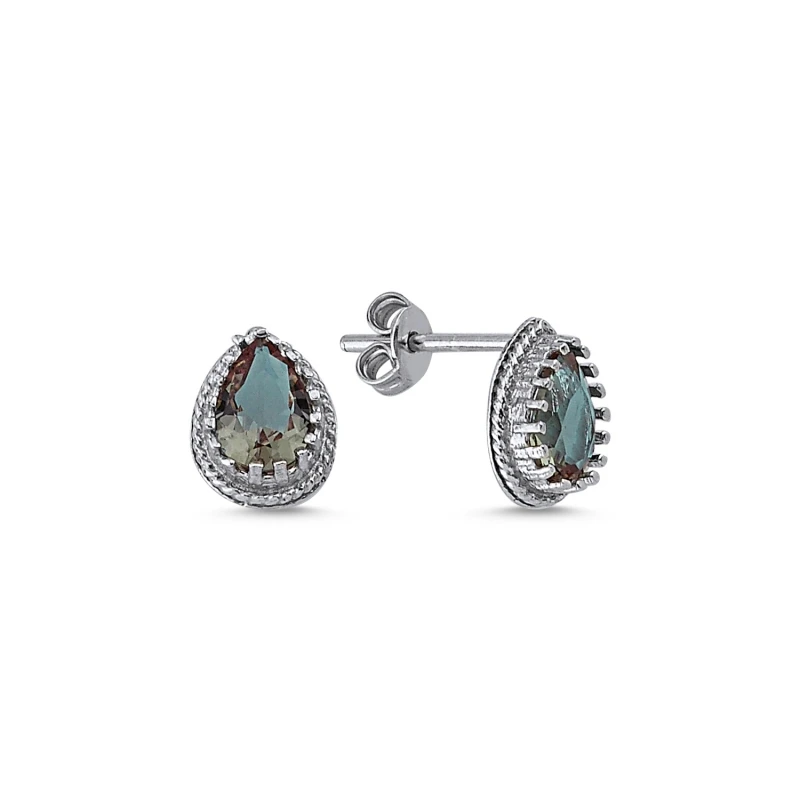 Серебряные 925 пробы Серьги-капли из зултанита