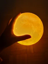 Night-Light Moon-Lamp Touch-Switch Bedroom-Decoration LED Birthday-Gift 3d-Print Rechargeable