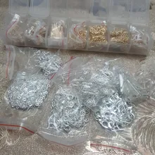 420 unids/caja kit para hacer joyas, collar, cadena, ganchos del pendiente del alfileres de cabeza saltar anillos langosta cierre DIY conjunto de fornituras para joyería suministros