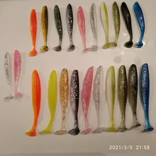 QXO 10pcs/Lot 7cm 10cm 13cm Soft Worm Lures Silicone Bait Sea Fish Pva Swimbait Wobblers