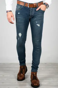 

DeepSEA Blue High Waist Narrow Cut Yıratmalı Jeans Pants 2002144