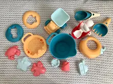 Juego de playa para bebé, caja de arena suave de silicona, juego de playa, juego de juguetes para juego de playa, carrito de juego de agua y arena