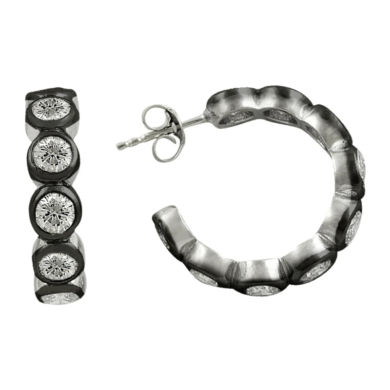 

Armagano 4mm Zirconia stone Pen Big Hoop Earrings