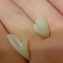 Colmillos de dientes de vampiresa para halloween, accesorios de bricolaje, pegamento para apoyos de dientes, Cosplay, respetuoso con el medio ambiente, fiesta de vampiresa