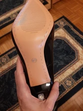 Zapatos de charol conciso para mujer, tacones de oficina puntiagudos, sexys, para fiesta, boda, poco profundos, Color Rojo