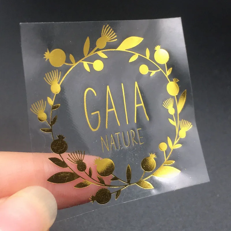 100pcs/Lot Custom Gold Foil Stickers Wedding Favor Stickers Gold Foil Custom Stickers Custom Gold Foiled Clear Stickers
