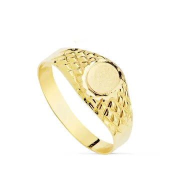 

Stamp 18k gold oval wrought [AB4822]