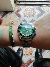 Reloj de cuarzo deportivo para hombre, cronógrafo de pulsera de acero inoxidable, resistente al agua, color verde, Masculino