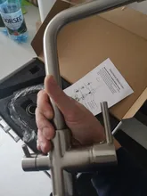 Grifo de cocina con doble Caño cromado, filtro de agua potable, purificador de latón, recipiente, fregadero, mezclador, agua caliente y fría, Torneira