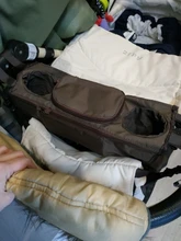 Organizador Universal de cochecito con portavasos aislado, bolsa de teléfono desmontable, correa de hombro, apto para cochecito