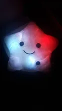 34CM Creative Toy Luminous Pillow Soft Stuffed Plush Glowing Colorful Stars Cushion Led
