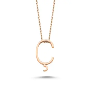 

Angemiel 925 Silver-O-Letter Ghost Pendant-Rose Gold Plated