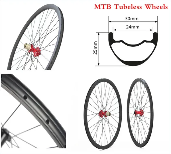 

29 Mtb-Wheels Boost-110x15 148x12 Carbon Tubeless 650B 30x25mm Racing 29er Hookless MTB XC Wheelset