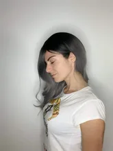 La Sylphide-Peluca de cabello sintético para mujer, artificial cabellera larga con ondas naturales, raíces, negro, Ombre, gris y plata, con flequillo, para fiesta de Halloween