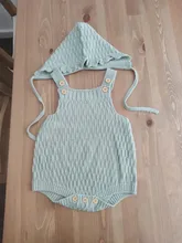 Conjunto de 2 uds. De ropa de punto para bebé, Pelele de algodón con botón en la entrepierna, mono de una pieza + sombreros para niño pequeño, trajes para niño y niña
