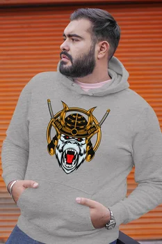 

Angemiel Wear Samurai Monkey Gray Men 'S Hooded Sweatshirt