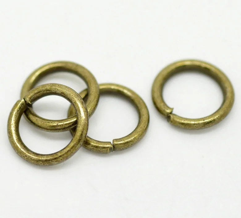 Doreen 상자 사랑스러운 골동품 청동 오픈 점프 반지 0.8mm 5mm 7mm 10mm 보석 결과 반지 DIY 쥬얼리 만들기, 200-1000PCs