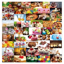 

54 pieces of food cartoon sticker bag suitcase notebook skateboard stationery notebook waterproof vinyl sticker toy