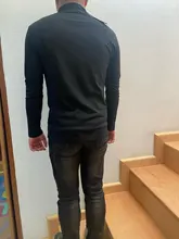 BROWON marca 2021 nuevo estilo de los hombres de algodón camiseta camisetas de hombre de manga larga de Color sólido cremallera impresión Collar de gran tamaño T camisa