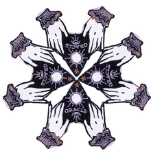 Prajna 10 PCS Wholesale Punk Gothic Patch Heart Iron On Embroidered Patches On Top Clothes Skull Patches For Clothing Sticker