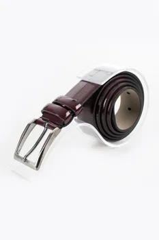 

DeepSEA Male Maroon Sports Leather Belt Thick Buckle Pants Belt Bright Business Casual Formal Meeting 4,5 cm For Male 1801310