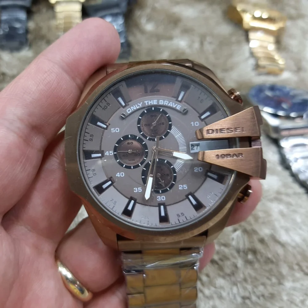 Orologio da uomo Diesel 10 bar placcato in oro 18 carati|Quartz Watches| -  AliExpress