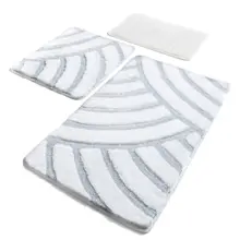 Коврик для ванной | коврик для ванной нескользящие Противоскользящие коврики Аля белый 3л набор 60X100 cm-50X60 Cm-40X60 см