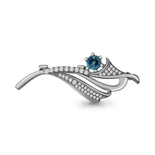 Серебряная брошь с топазом лондон AQUAMARINE 7151208А.5