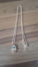 1PC turco de mal de ojo mano COLLAR COLGANTE Hamsa para mujer joyería de Color hueco clavícula cadenas de enlace