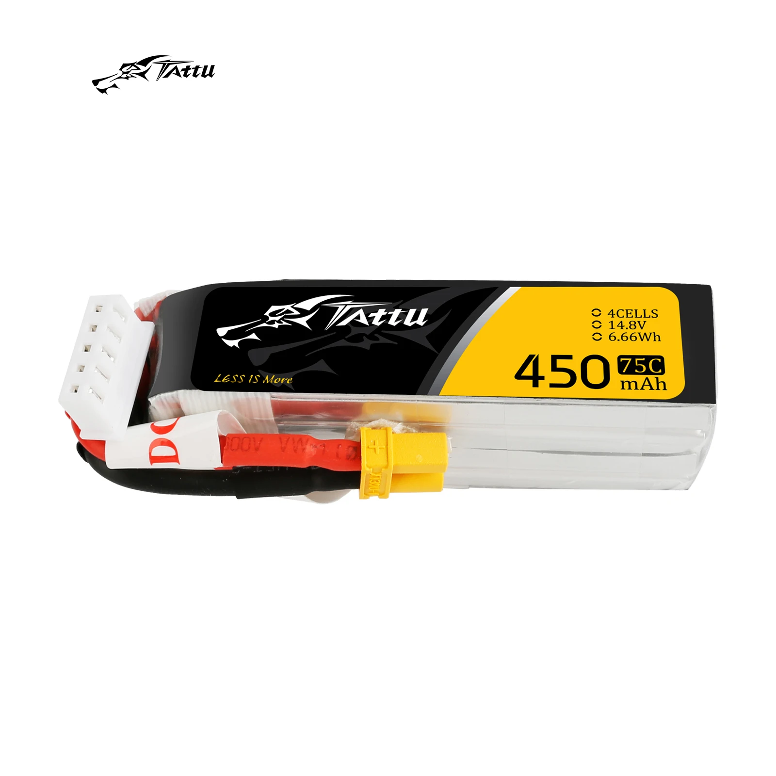 

Литий-полимерный аккумулятор TATTU 14,8 v 450mAh Lipo 4s 75C RC аккумулятор с разъемом XT30 длинный размер для 150 Размер H рамка мини-дрона