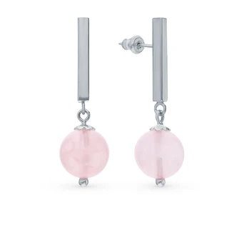 

Silver earrings with quartz sunlight sample 925