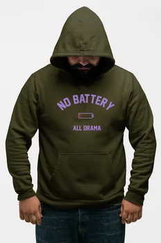 

Angemiel Wear No Battery All Drama Green Men 'S Hooded Sweatshirt