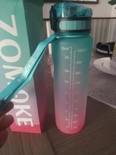 ZOMAKE botella de agua motivadora de 32oz con marcador de tiempo y cadena, jarra de agua a prueba de fugas sin BPA para Fitness, gimnasio y deporte al aire libre